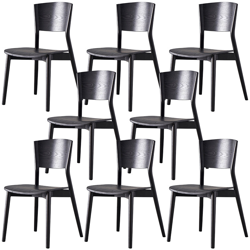Contemporary Wood Dining Chair Open Back Dining Side Furniture in Matte Finish for Indoor