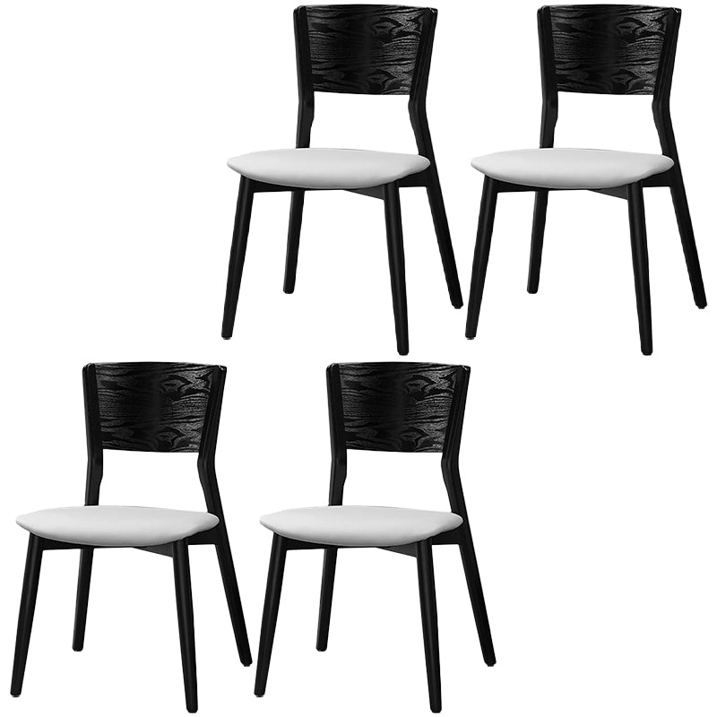 Contemporary Wood Dining Chair Open Back Dining Side Furniture in Matte Finish for Indoor
