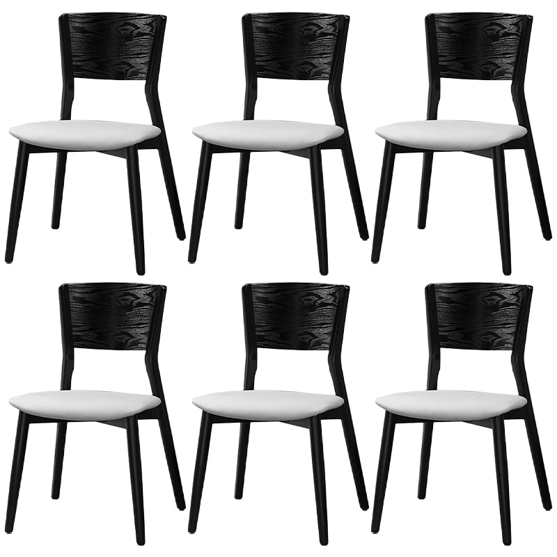 Contemporary Wood Dining Chair Open Back Dining Side Furniture in Matte Finish for Indoor