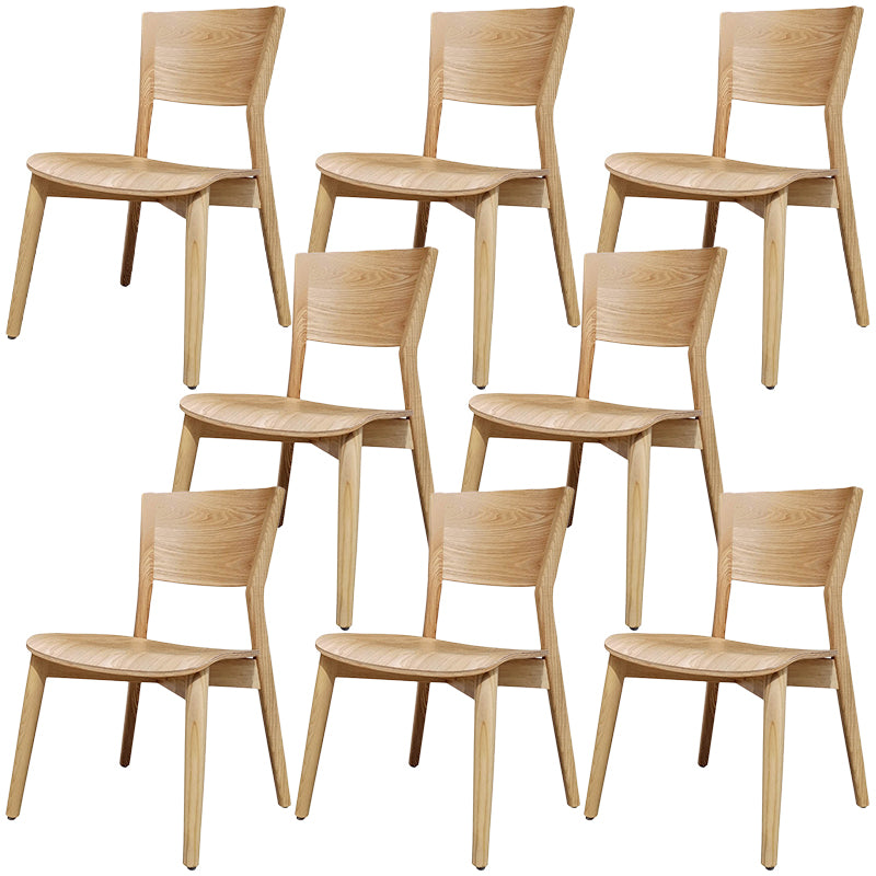 Contemporary Wood Dining Chair Open Back Dining Side Furniture in Matte Finish for Indoor