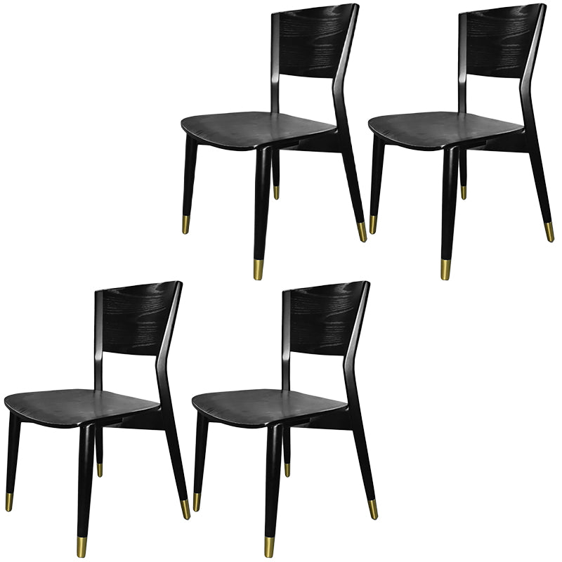 Contemporary Wood Dining Chair Open Back Dining Side Furniture in Matte Finish for Indoor