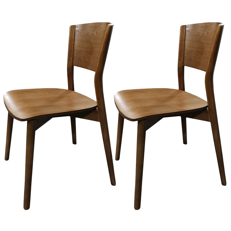 Contemporary Wood Dining Chair Open Back Dining Side Furniture in Matte Finish for Indoor