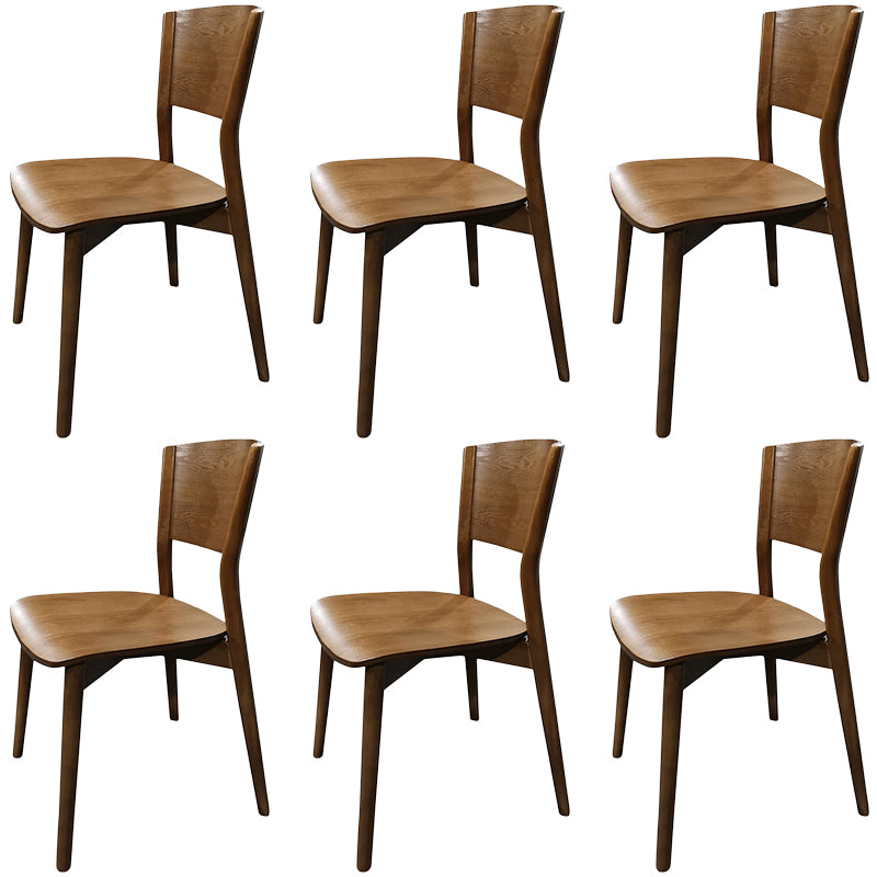 Contemporary Wood Dining Chair Open Back Dining Side Furniture in Matte Finish for Indoor