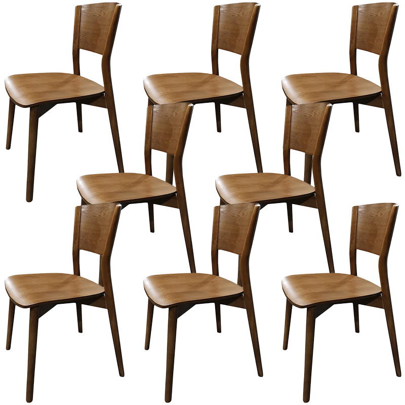 Contemporary Wood Dining Chair Open Back Dining Side Furniture in Matte Finish for Indoor