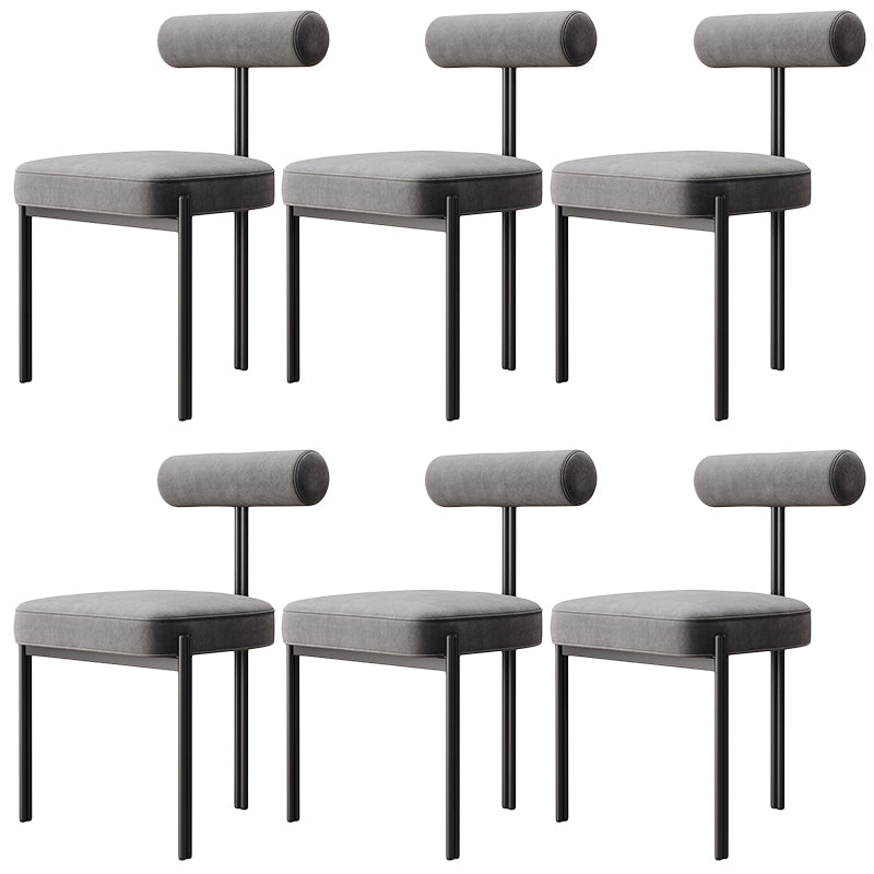 Glam Velvet Dining Chair Open Back Dining Side Furniture in Matte Finish for Indoor