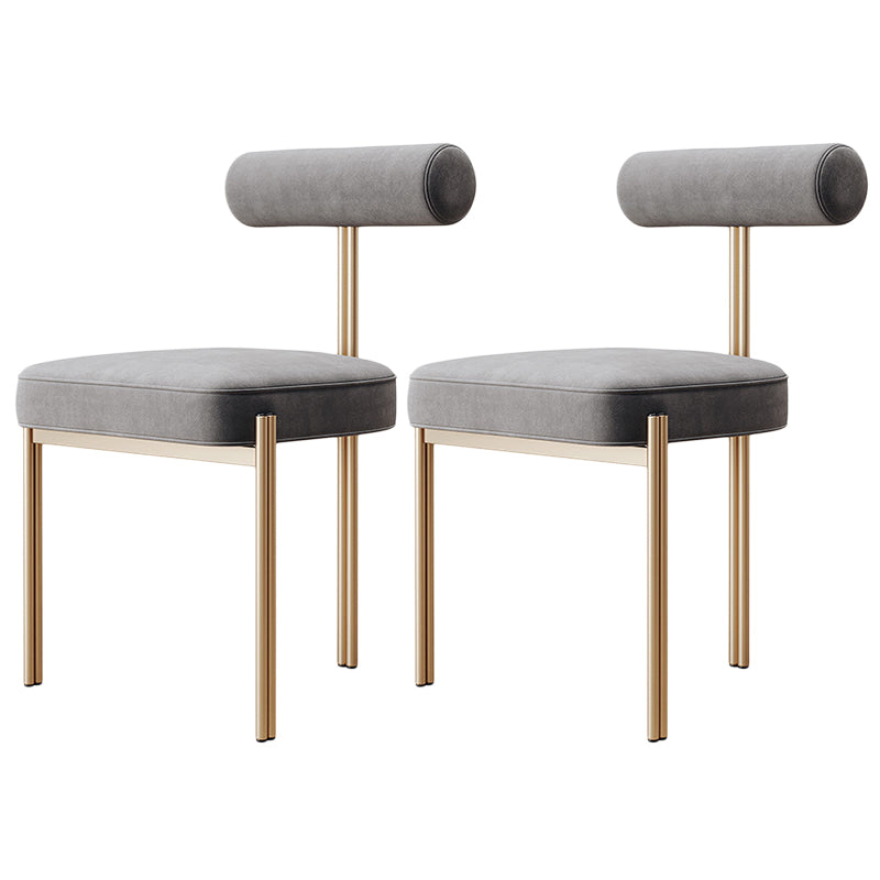 Glam Velvet Dining Chair Open Back Dining Side Furniture in Matte Finish for Indoor