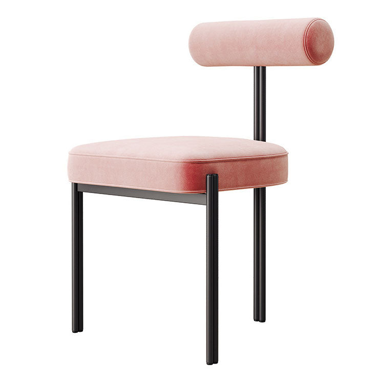 Glam Velvet Dining Chair Open Back Dining Side Furniture in Matte Finish for Indoor