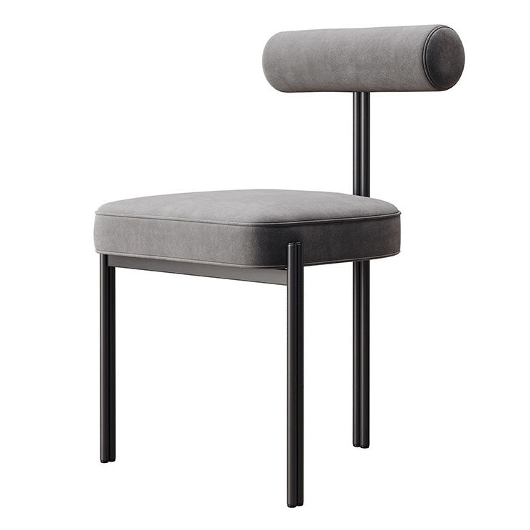 Glam Velvet Dining Chair Open Back Dining Side Furniture in Matte Finish for Indoor