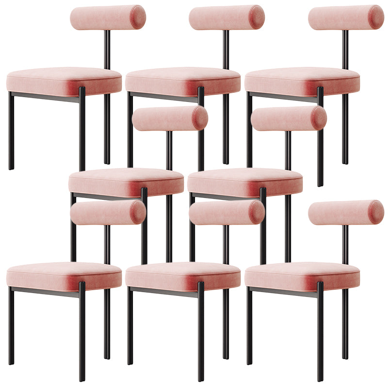 Glam Velvet Dining Chair Open Back Dining Side Furniture in Matte Finish for Indoor