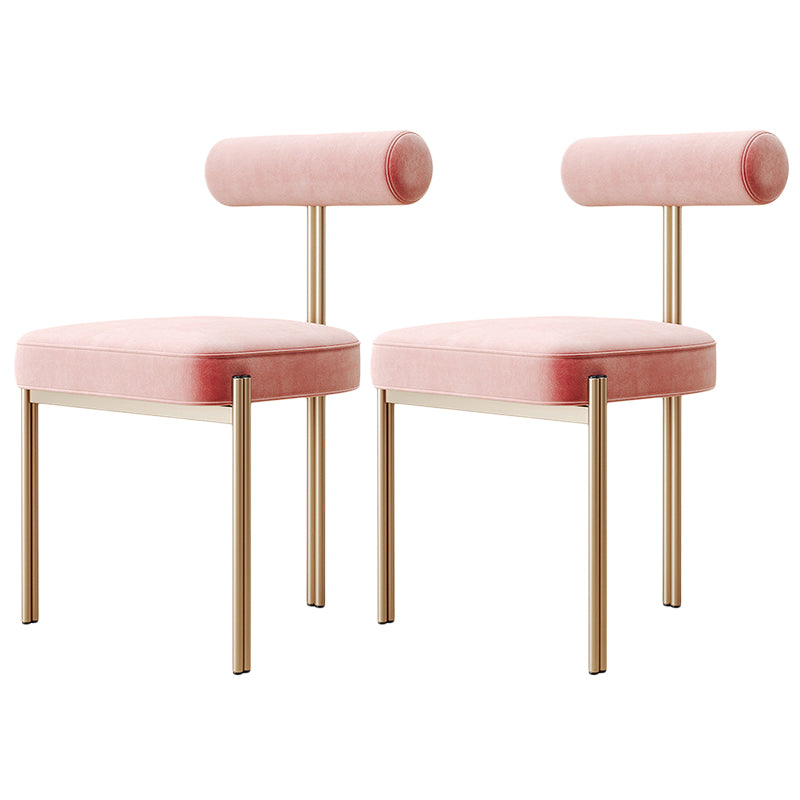 Glam Velvet Dining Chair Open Back Dining Side Furniture in Matte Finish for Indoor