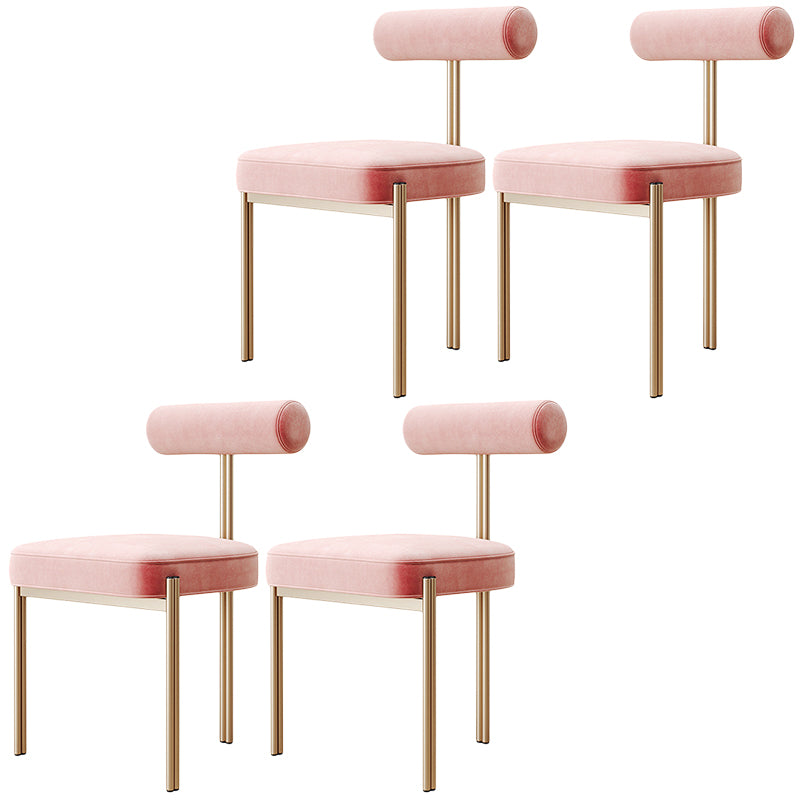 Glam Velvet Dining Chair Open Back Dining Side Furniture in Matte Finish for Indoor