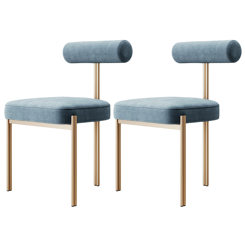 Glam Velvet Dining Chair Open Back Dining Side Furniture in Matte Finish for Indoor