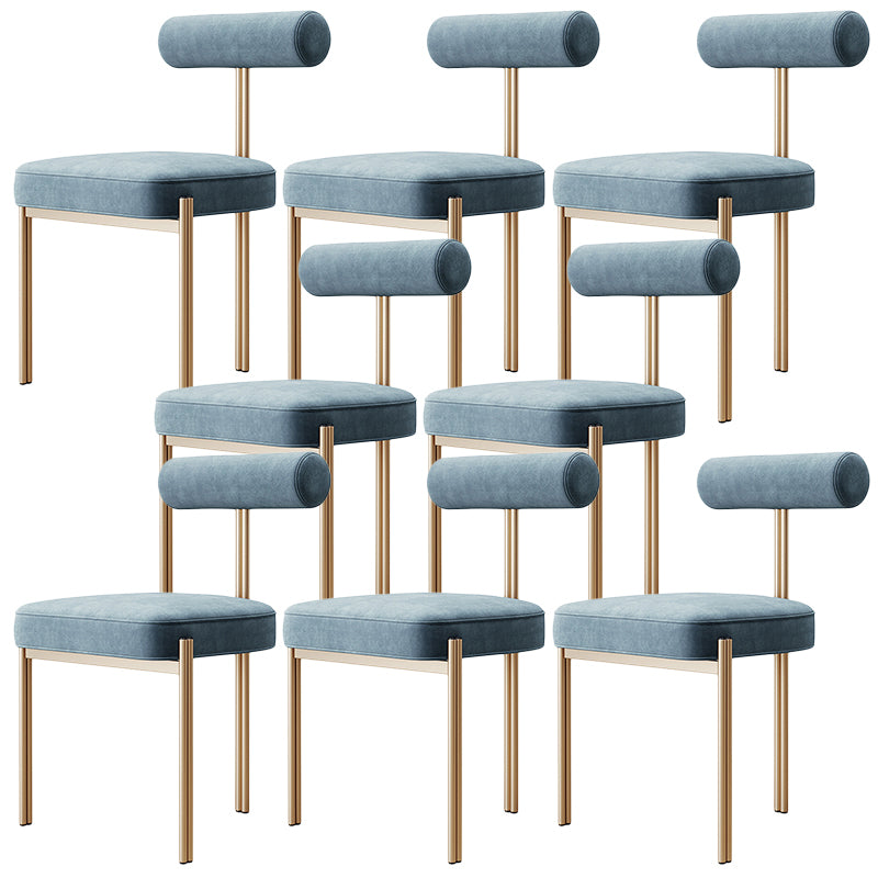 Glam Velvet Dining Chair Open Back Dining Side Furniture in Matte Finish for Indoor