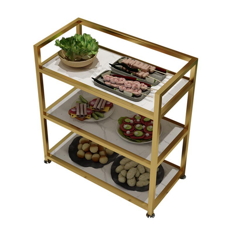25.59"H Modern Stationary Prep Table Metal Prep Table for Home Use