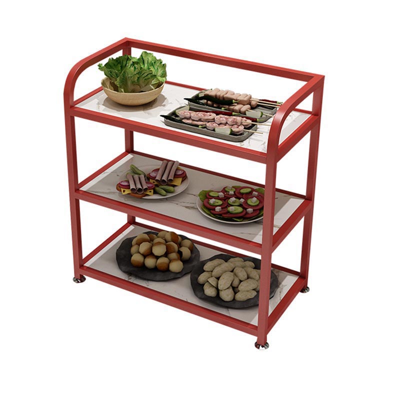 25.59"H Modern Stationary Prep Table Metal Prep Table for Home Use