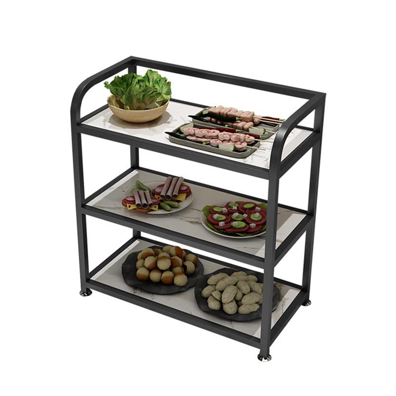 25.59"H Modern Stationary Prep Table Metal Prep Table for Home Use