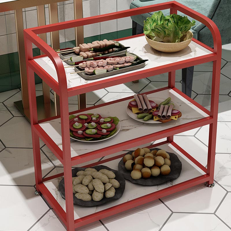 25.59"H Stationary Modern Prep Table Metal Prep Table for Home Use