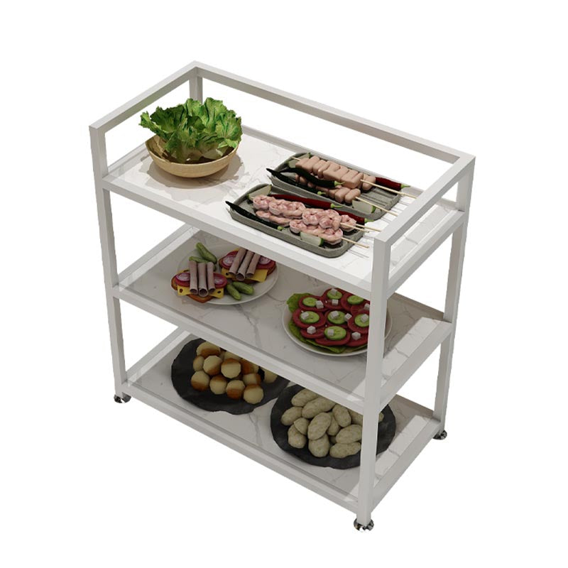 25.59"H Stationary Modern Prep Table Metal Prep Table for Home Use