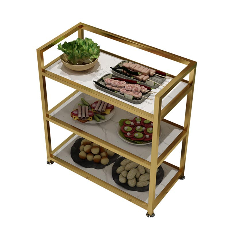 25.59"H Stationary Modern Prep Table Metal Prep Table for Home Use