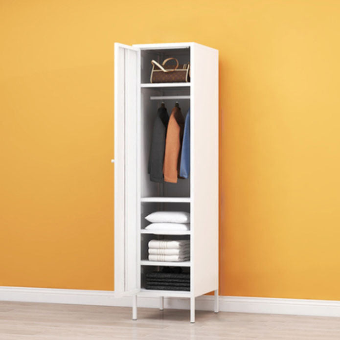 Modern Metal Wardrobe for Home Metallic Finish Cabinet with Legs