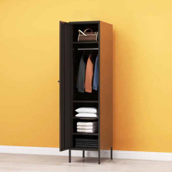 Modern Metal Wardrobe for Home Metallic Finish Cabinet with Legs