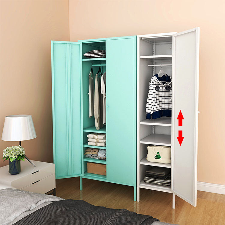 Modern Metal Wardrobe for Home Metallic Finish Cabinet with Legs