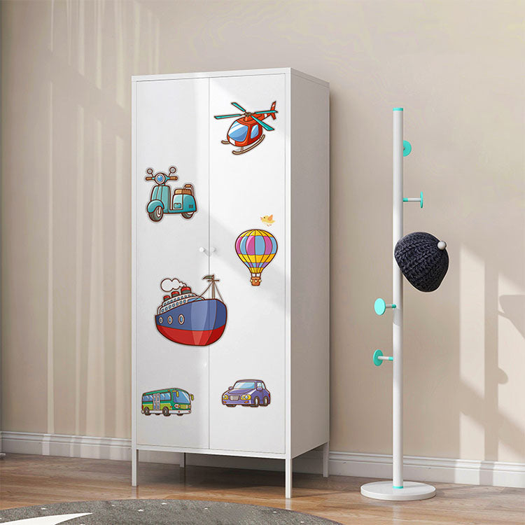Modern Metal Wardrobe for Home Metallic Finish Cabinet with Legs