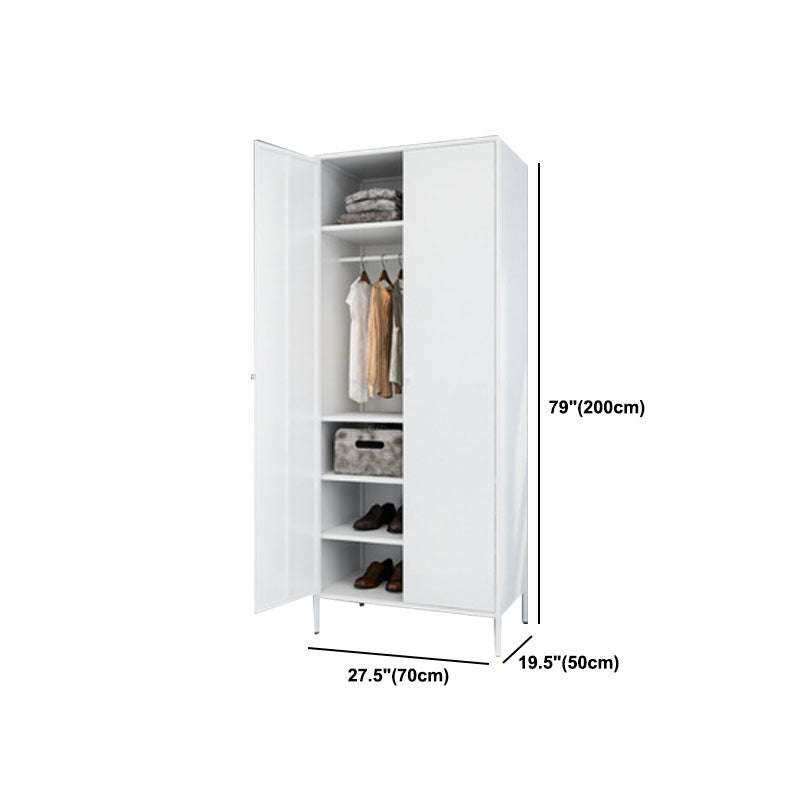 Modern Metal Wardrobe for Home Metallic Finish Cabinet with Legs