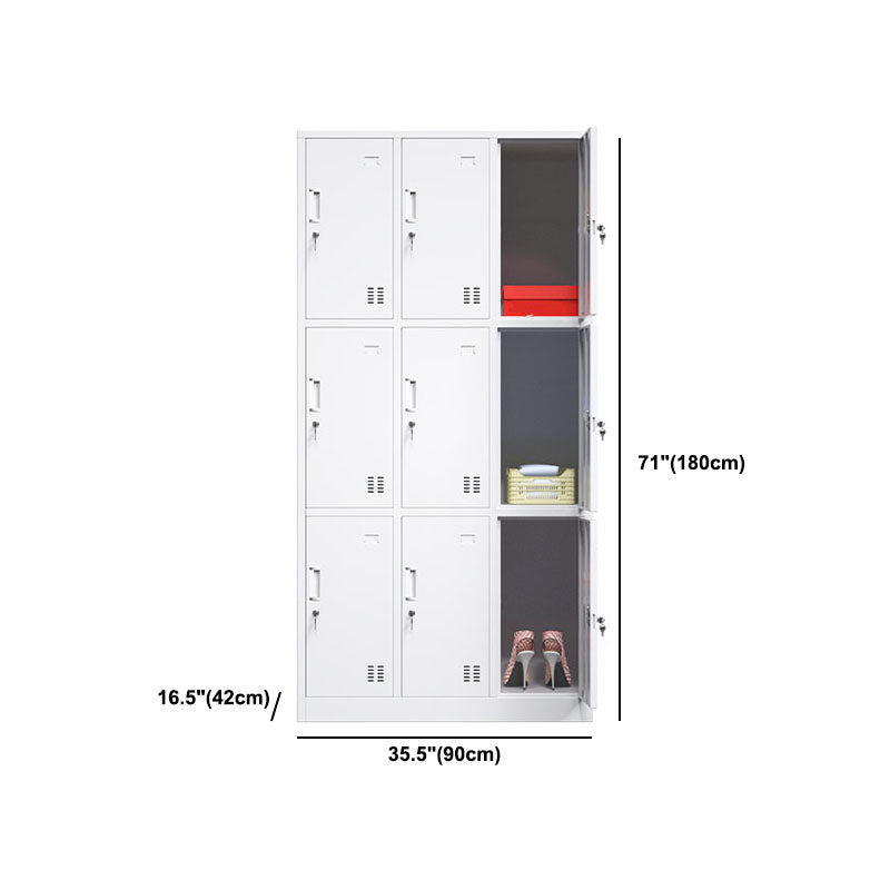 White Hinged Wardrobe Armoire Steel Storage Cabinet for Bedroom