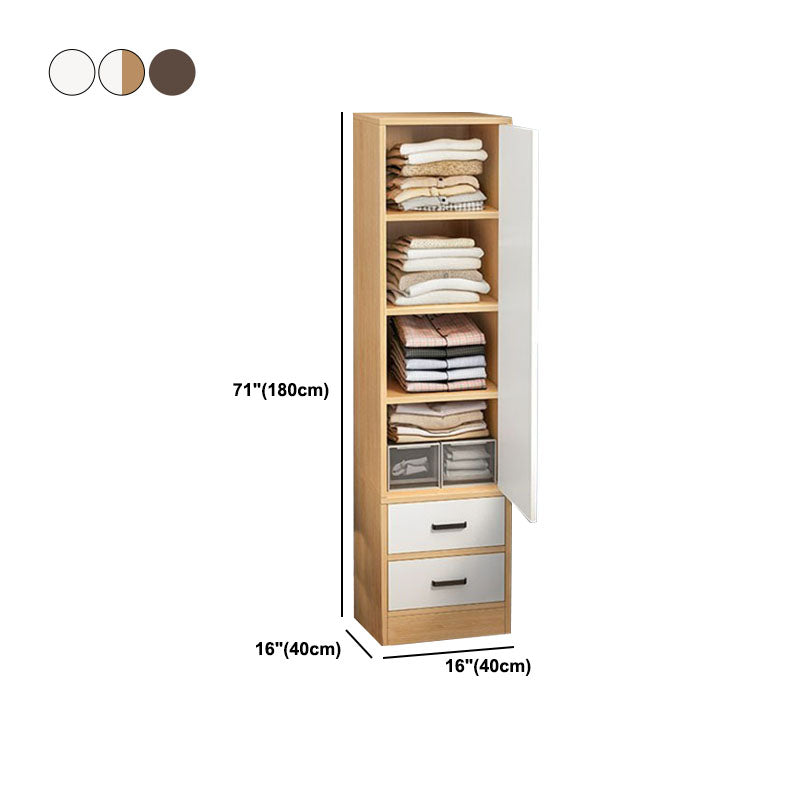 Non-Hanging Armoire Cabinet Engineered Wood Wardrobe Armoire