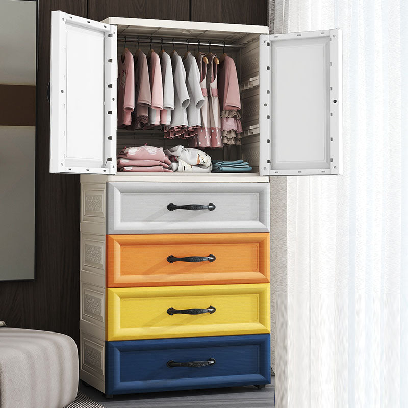 Plastic Contemporary Storage Cabinet for Bedroom Matte Finish Cabinet