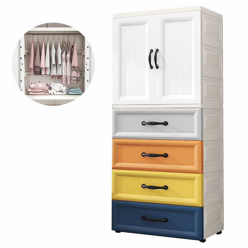 Plastic Contemporary Storage Cabinet for Bedroom Matte Finish Cabinet