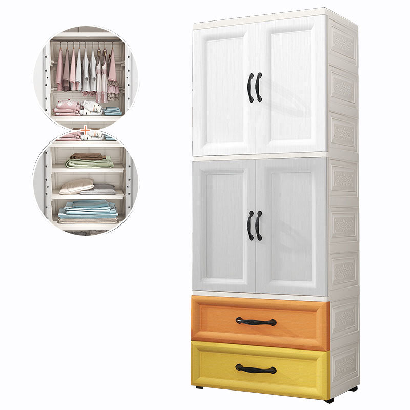 Plastic Contemporary Storage Cabinet for Bedroom Matte Finish Cabinet