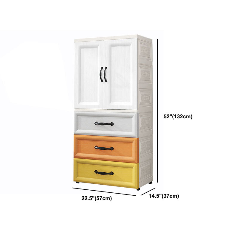 Plastic Contemporary Storage Cabinet for Bedroom Matte Finish Cabinet