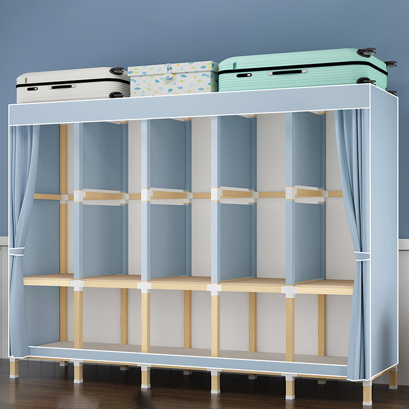 Contemporary Style Wardrobe Armoire Meringue Wood Frame Wardrobe Cabinet for Home