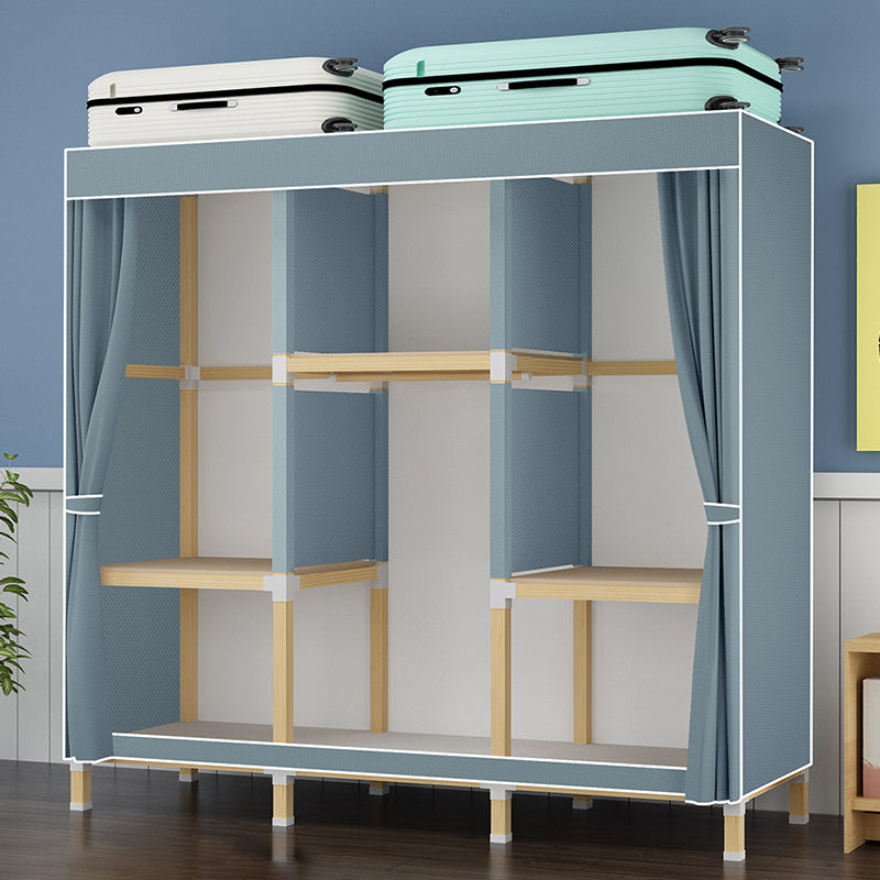 Contemporary Style Wardrobe Armoire Meringue Wood Frame Wardrobe Cabinet for Home