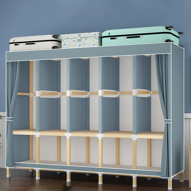 Contemporary Style Wardrobe Armoire Meringue Wood Frame Wardrobe Cabinet for Home