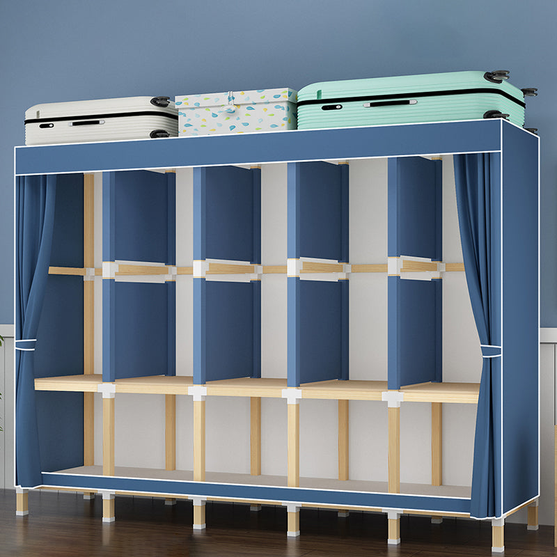 Contemporary Style Wardrobe Armoire Meringue Wood Frame Wardrobe Cabinet for Home