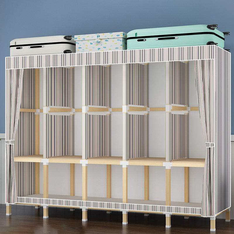 Contemporary Style Wardrobe Armoire Meringue Wood Frame Wardrobe Cabinet for Home