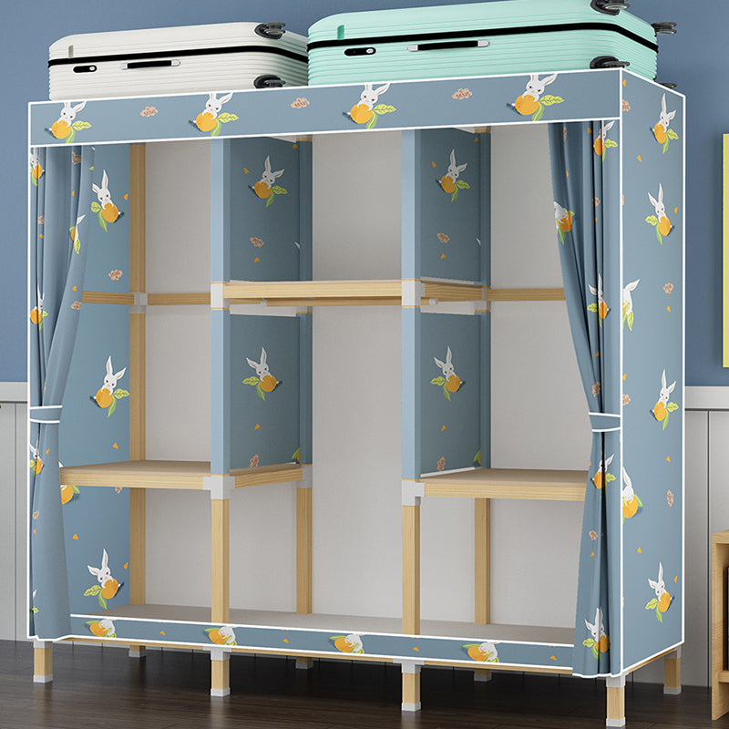 Contemporary Style Wardrobe Armoire Meringue Wood Frame Wardrobe Cabinet for Home