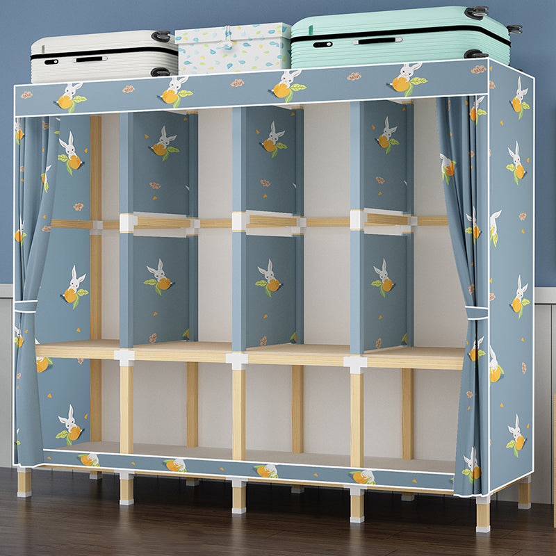 Contemporary Style Wardrobe Armoire Meringue Wood Frame Wardrobe Cabinet for Home