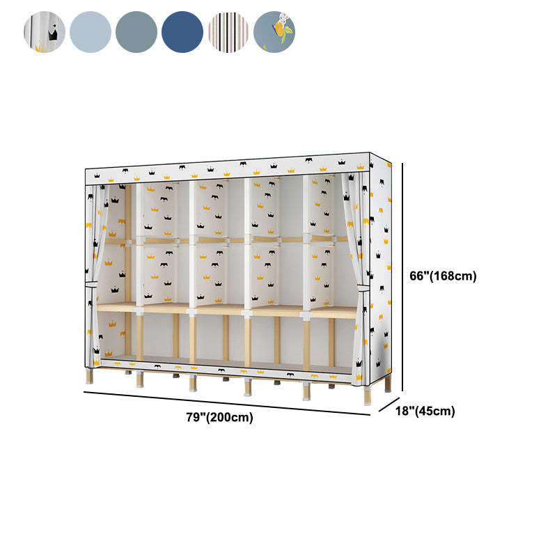 Contemporary Style Wardrobe Armoire Meringue Wood Frame Wardrobe Cabinet for Home