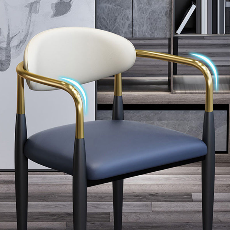 Modern Upholstered Dining Arm Chair Open Back Dining Side Chair