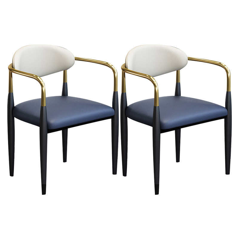 Modern Upholstered Dining Arm Chair Open Back Dining Side Chair