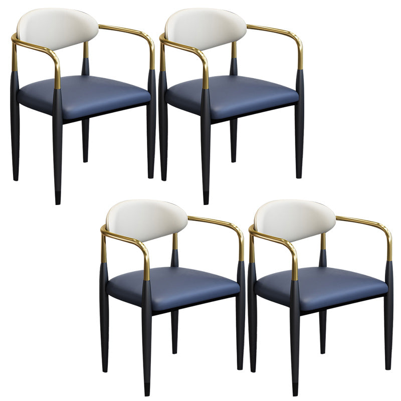 Modern Upholstered Dining Arm Chair Open Back Dining Side Chair