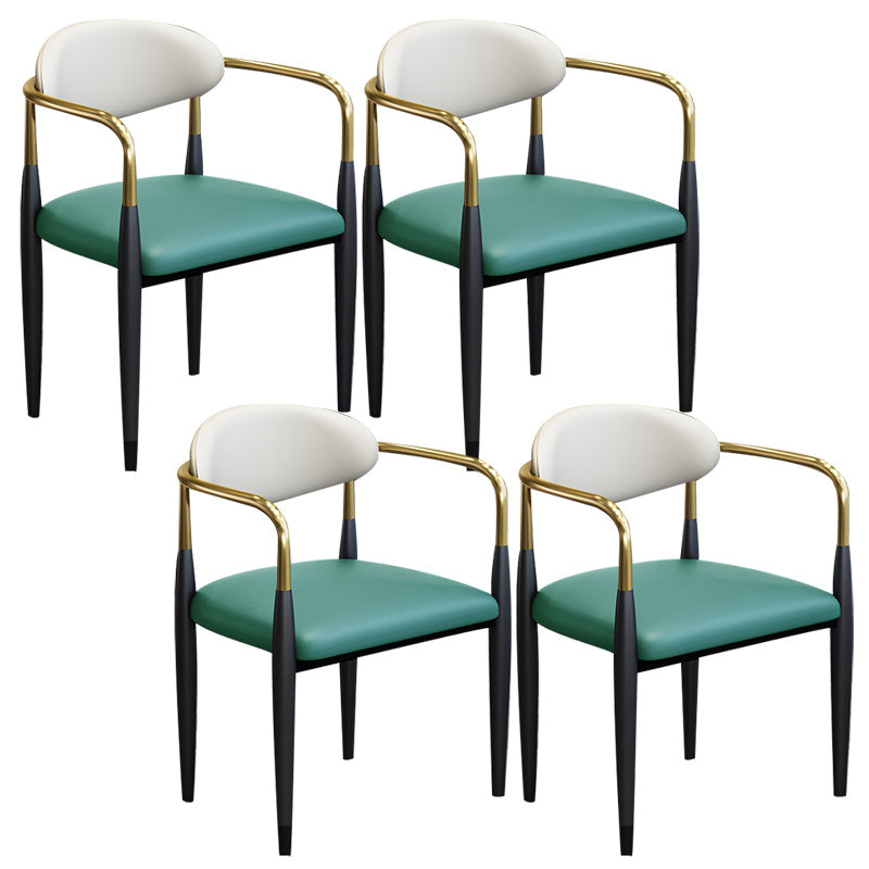 Modern Upholstered Dining Arm Chair Open Back Dining Side Chair