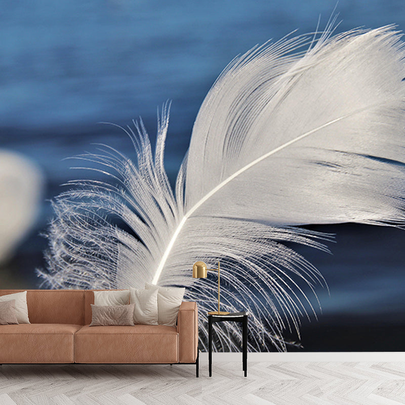 Decorative Wall Mural Feather Printed Sitting Room Wall Mural