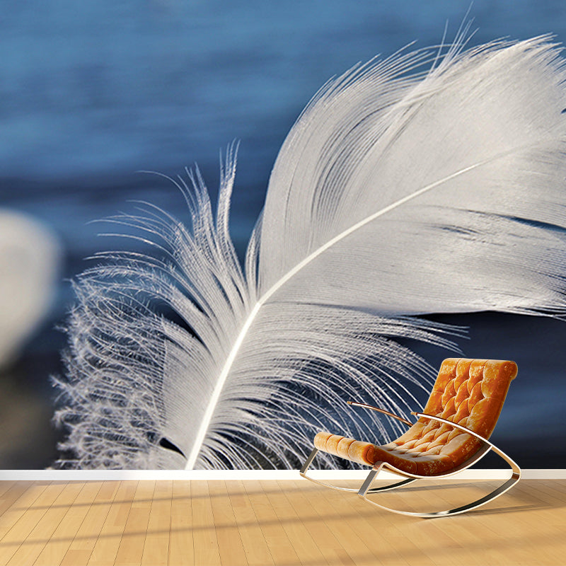 Decorative Wall Mural Feather Printed Sitting Room Wall Mural