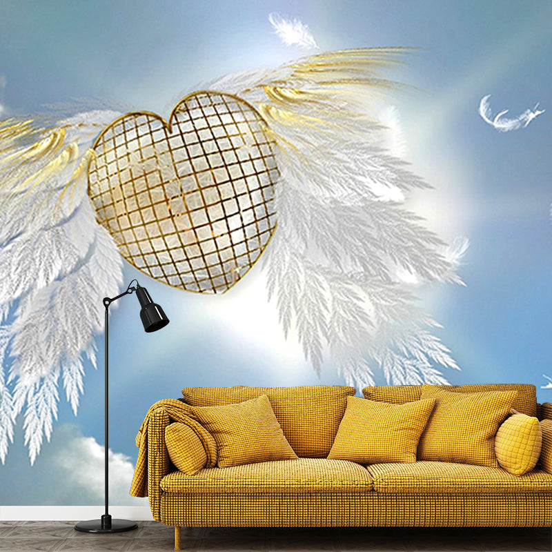 Decorative Wall Mural Feather Printed Sitting Room Wall Mural