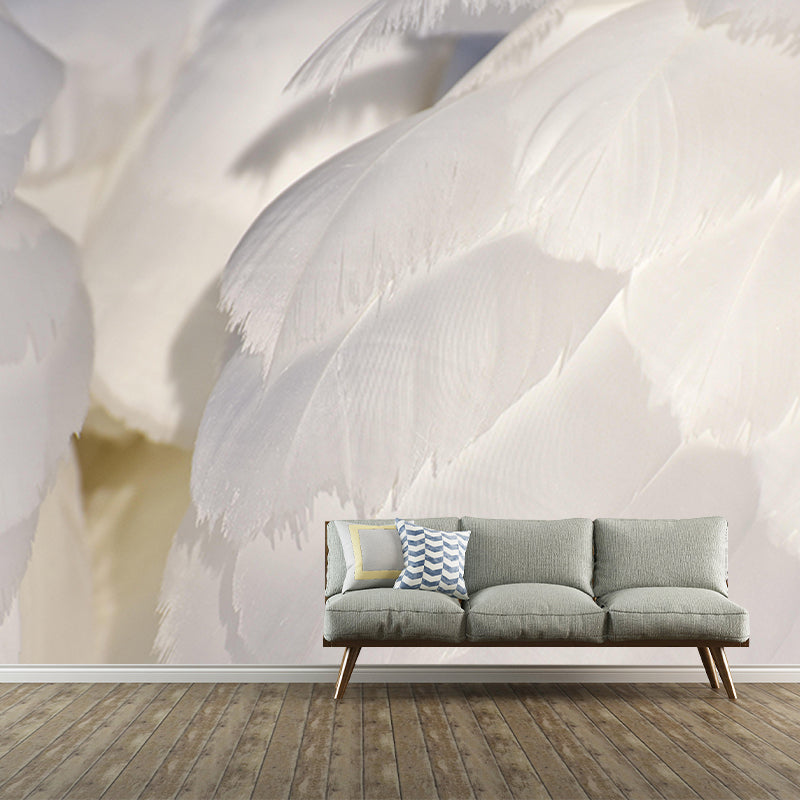 Decorative Wall Mural Feather Printed Sitting Room Wall Mural
